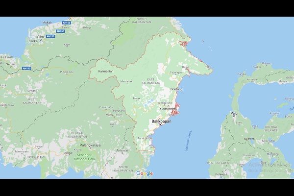 Peta Kalimantan Timur (Repro Google Maps)